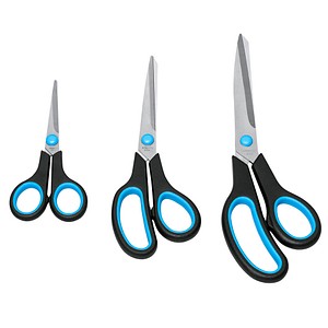 4027521527638 - Scheren-Set Easy Grip Edelstahl rostfrei 13 21 25cm schwarz blau 4027521527638 3 Stück 4027521527638 - Scheren-Set Easy Grip Edelstahl rostfrei 13 21 25cm schwarz blau 4027521527638 3 Stück