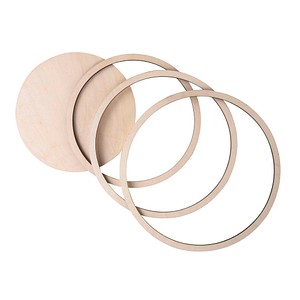 Rayher Bastelholz natur Ringe mit Platte 8-tlg. Ø 60,0 - 36,0 cm