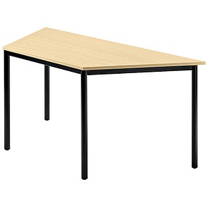 HAMMERBACHER Konferenztisch ahorn, schwarz Trapezform, Rundrohr schwarz, 160,0 x 69,0 x 72,0 cm