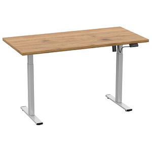 4051814440731 - Lona elektrisch höhenverstellbarer Schreibtisch honig-eiche rechteckig T-Fuß-Gestell silber 1600 x 800 cm 4051814440731 - Lona elektrisch höhenverstellbarer Schreibtisch honig-eiche rechteckig T-Fuß-Gestell silber 1600 x 800 cm