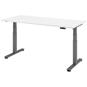 4032062306895 - HAMMERBACHER XDSM19 elektrisch höhenverstellbarer Schreibtisch weiß rechteckig T-Fuß-Gestell grau 1800 x 800 cm 4032062306895 - HAMMERBACHER XDSM19 elektrisch höhenverstellbarer Schreibtisch weiß rechteckig T-Fuß-Gestell grau 1800 x 800 cm