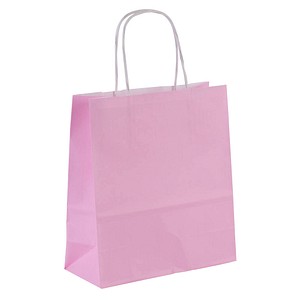 VP Papier-Tragetaschen Toptwist pink 19,0 x 21,0 cm, 50 St.
