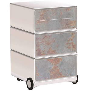 PAPERFLOW easyBox Industrial Rollcontainer weiß, bunt 214789 4 Auszüge 39,0 x 43,6 x 64,2 cm