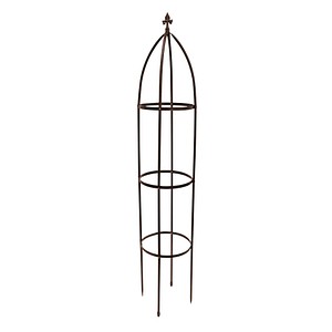 4052025178802 - Rankhilfe Obelisk Metall 190 cm Ranksäule witterungsbeständig freistehend f Kletterpflanzen u Rosen braun - Relaxdays