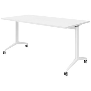 HAMMERBACHER Mehrzwecktisch weiß rechteckig, T-Fuß-Gestell weiß, 160,0 x 80,0 x 75,0 cm