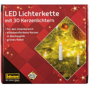 4002372381929 - Lichterkette 38192 Weihnachtskerzen 30 LEDs Länge 16m warmweiß 4002372381929 Idena