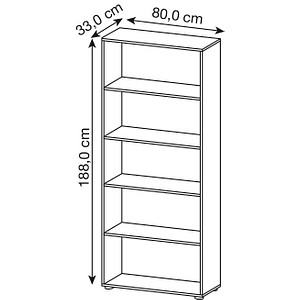 4032062000755 - Matrix Melaminharzbeschichtete Spanplatte Aktenschrank 4 Fachböden 800 x 330 x 1880 mm Grau 4032062000755 - Matrix Melaminharzbeschichtete Spanplatte Aktenschrank 4 Fachböden 800 x 330 x 1880 mm Grau