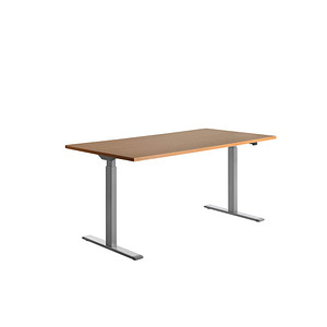 4014296860671 - Sitz-Steh-Schreibtisch E-Table TTS16080GB elektrisch höhenverstellbar 70-120cm (H) 160cmx80cm (BxT) rechteckig buche   Licht