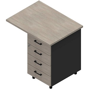 Quadrifoglio Standcontainer dunkelgrau, beton 4 Auszüge Kunststoff-Stangengriff dunkelgrau 80,0 x 60,0 x 75,0 cm