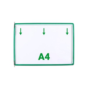 20 tarifold Sichttafeln mit 5 Aufsteckreitern DIN A4 quer grün, Öffnung oben