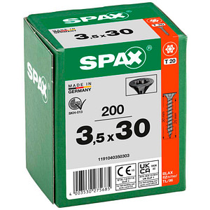 4003530275685 - Senkmultikopf T-Star Plus T20 Vollgewinde Schwarz Verzinkt 200St 35x30 - Spax 4003530275685 - Senkmultikopf T-Star Plus T20 Vollgewinde Schwarz Verzinkt 200St 35x30 - Spax