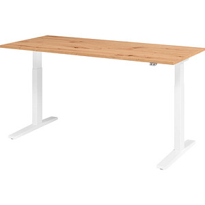 4032062191019 - HAMMERBACHER XMKA19 elektrisch höhenverstellbarer Schreibtisch asteiche rechteckig C-Fuß-Gestell weiß 1800 x 800 cm 4032062191019 - HAMMERBACHER XMKA19 elektrisch höhenverstellbarer Schreibtisch asteiche rechteckig C-Fuß-Gestell weiß 1800 x 800 cm