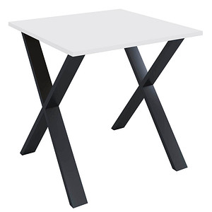 4051814379284 - Holz Schreibtisch H 76 x B 80 x T 80 cm Computertisch schlicht Füße aus hochwertigem Metall Arbeitstisch Büromöbel - Lona X