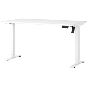 4005949802308 - GERMANIA Profi 30 höhenverstellbarer Schreibtisch weiß rechteckig T-Fuß-Gestell weiß 1400 x 800 cm