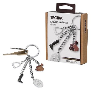 TROIKA® Schlüsselanhänger PFERDEGLÜCK braun
