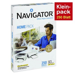 Kopierpapier Navigator Home Pack DIN A4 80 g m² hochweiß 1 Paket = 250 Blatt