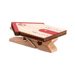 4006166935589 - Adventskalenderzahlen Holzhaus 1- 24 natur rot weiß