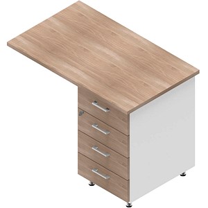 Quadrifoglio Standcontainer weiß, ulme 4 Auszüge Kunststoff-Stangengriff weiß 100,0 x 60,0 x 75,0 cm