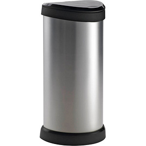 3253922130387 - Curver DECO Bin 240641 Mülleimer 40 l (B x H x T) 335 x 685 x 285 mm Silber Schwarz 1 St