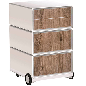 PAPERFLOW easyBox Industrial Rollcontainer weiß, bunt 61881 4 Auszüge 39,0 x 43,6 x 64,2 cm