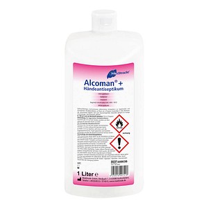 4250016407218 - Meditrade ALCOMAN® plus Händeantiseptikum Gebrauchsfertiges hochwirksames alkoholisches Händedesinfektionsmittel 1 Liter - Flasche 4250016407218 - Meditrade ALCOMAN® plus Händeantiseptikum Gebrauchsfertiges hochwirksames alkoholisches Händedesinfektionsmittel 1 Liter - Flasche