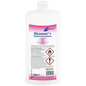 4250016407218 - Meditrade ALCOMAN® plus Händeantiseptikum Gebrauchsfertiges hochwirksames alkoholisches Händedesinfektionsmittel 1 Liter - Flasche 4250016407218 - Meditrade ALCOMAN® plus Händeantiseptikum Gebrauchsfertiges hochwirksames alkoholisches Händedesinfektionsmittel 1 Liter - Flasche