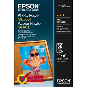 8715946529493 - Fotopapier Glossy S042547 10x15cm für Inkjet 200g weiß glänzend einseitig bedruckbar 8715946529493 50 Blatt