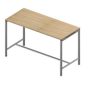 8056039559196 - Stehtisch Creo eiche rechteckig 4-Fuß-Gestell alu 1800 x 800 x 1070 cm