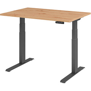 4032062188897 - Schreibtisch Basic VXDKB12 R G elektrisch höhenverstellbar 64-129cm (H) 120x80cm (BxT) rechteckig asteiche   graphit 403206