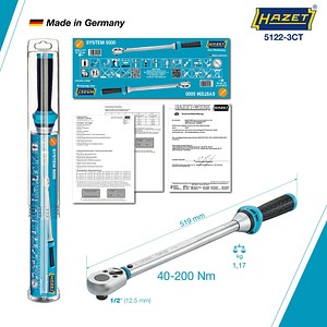 4000896219001 - HAZET Drehmoment-Schlüssel Drehmoment 40 - 200 Nm Vierkant massiv 125 mm (1 2 Zoll) 4000896219001 - HAZET Drehmoment-Schlüssel Drehmoment 40 - 200 Nm Vierkant massiv 125 mm (1 2 Zoll)