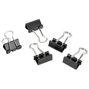 4040881856095 - 12 Foldbackklammern schwarz 15 cm