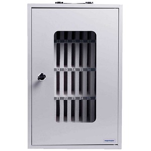 magnetoplan Handygarage abschließbar Smartphone Storage Box hellgrau, transparent, weiß 1231601 29,5 x 20,5 x 44,5 cm