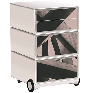 PAPERFLOW easyBox Industrial Rollcontainer weiß, bunt 61169 4 Auszüge 39,0 x 43,6 x 64,2 cm