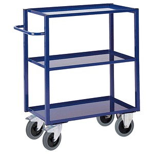 4250448501829 - Rollcart Tischwagen hoch mit 3 Blechwannen 1100x500mm