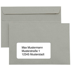 0726529059403 - Briefumschläge DIN C6 mit Fenster grau selbstklebend 1000 St