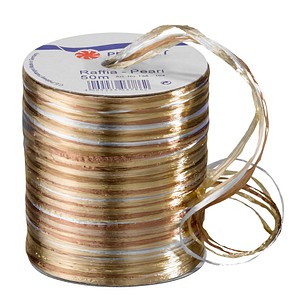 4009236037862 - Geschenkband Raffia 138-104 3mm x 50m glänzend creme braun 4009236037862 Präsent