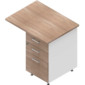 Quadrifoglio Standcontainer weiß, ulme 3 Auszüge Kunststoff-Stangengriff weiß 80,0 x 60,0 x 75,0 cm