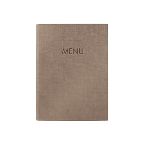 4004360784859 - Speisekarten-Mappe DIN A5 Gummibindung geprägt beige 5 Stück + 2 Doppel-Transparenthüllen