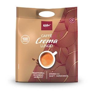 Käfer Caffè Crema Lungo Kaffeepads, Arabica- und Robustabohnen 108 Pads