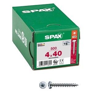 4003530113895 - Universalschraube 4 x 40 mm 500 Stück Vollgewinde Halbrundkopf t-star plus T20 4CUT wirox - 0201010400405 - Spax 4003530113895 - Universalschraube 4 x 40 mm 500 Stück Vollgewinde Halbrundkopf t-star plus T20 4CUT wirox - 0201010400405 - Spax