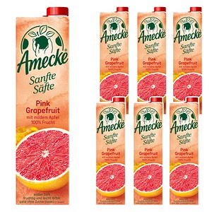 Amecke Sanfte Säfte Pink Grapefruit-Apfel-Sweetie Fruchtsaftkonzentrat 6x 1,0 l