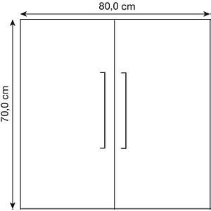 4044917420083 - Flügeltüren-Vorbausatz BxH 760x700 mm 2 OH Edelstahlgriffe Schloss weiß