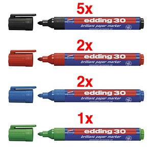 4004764825929 - Permanentmarker 30 Brilliant 10er Etui farbig sortiert 15-3mm Rundspitze 4004764825929 10 Stück