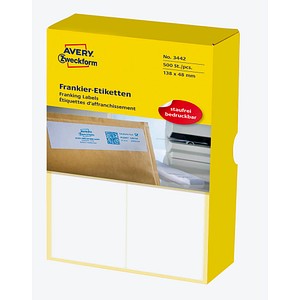 500 AVERY Zweckform Frankieretiketten 3442 weiß 500 AVERY Zweckform Frankieretiketten 3442 weiß