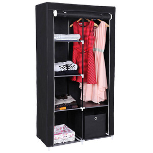 6955880314270 - Songmics - xl Stoffschrank Faltschrank 7 Montagearten Kleiderschrank mit 2 Kleiderstange 88 x 45 x 170cm Schwarz RYG84H - Schwarz 6955880314270 - Songmics - xl Stoffschrank Faltschrank 7 Montagearten Kleiderschrank mit 2 Kleiderstange 88 x 45 x 170cm Schwarz RYG84H - Schwarz