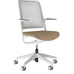 5901747586374 - Bürostuhl WITHME beige grau   hellgrau mit Armlehnen bis 110kg 5901747586374 Nowy Styl