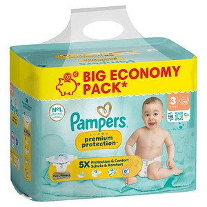 Pampers® Windeln premium protection™ BIG PACK Gr. 3 (6-10 kg) für Babys und Kleinkinder, 70 St.
