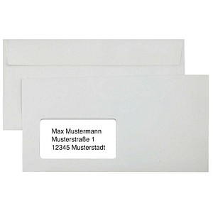 0726529059540 - Briefumschläge DIN lang mit Fenster grau haftklebend 25 St
