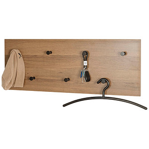 4001070371423 - Wandgarderobe 37142 eiche Holz 7 Haken 800 x 300 cm 4001070371423 HAKU Möbel