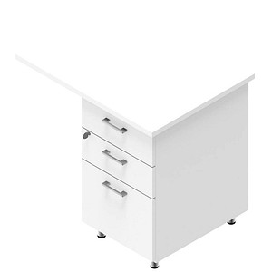 Quadrifoglio Standcontainer weiß 3 Auszüge Kunststoff-Stangengriff weiß 80,0 x 60,0 x 75,0 cm